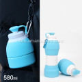 Silicone foldable sports kettle bag-ong handle cover cup